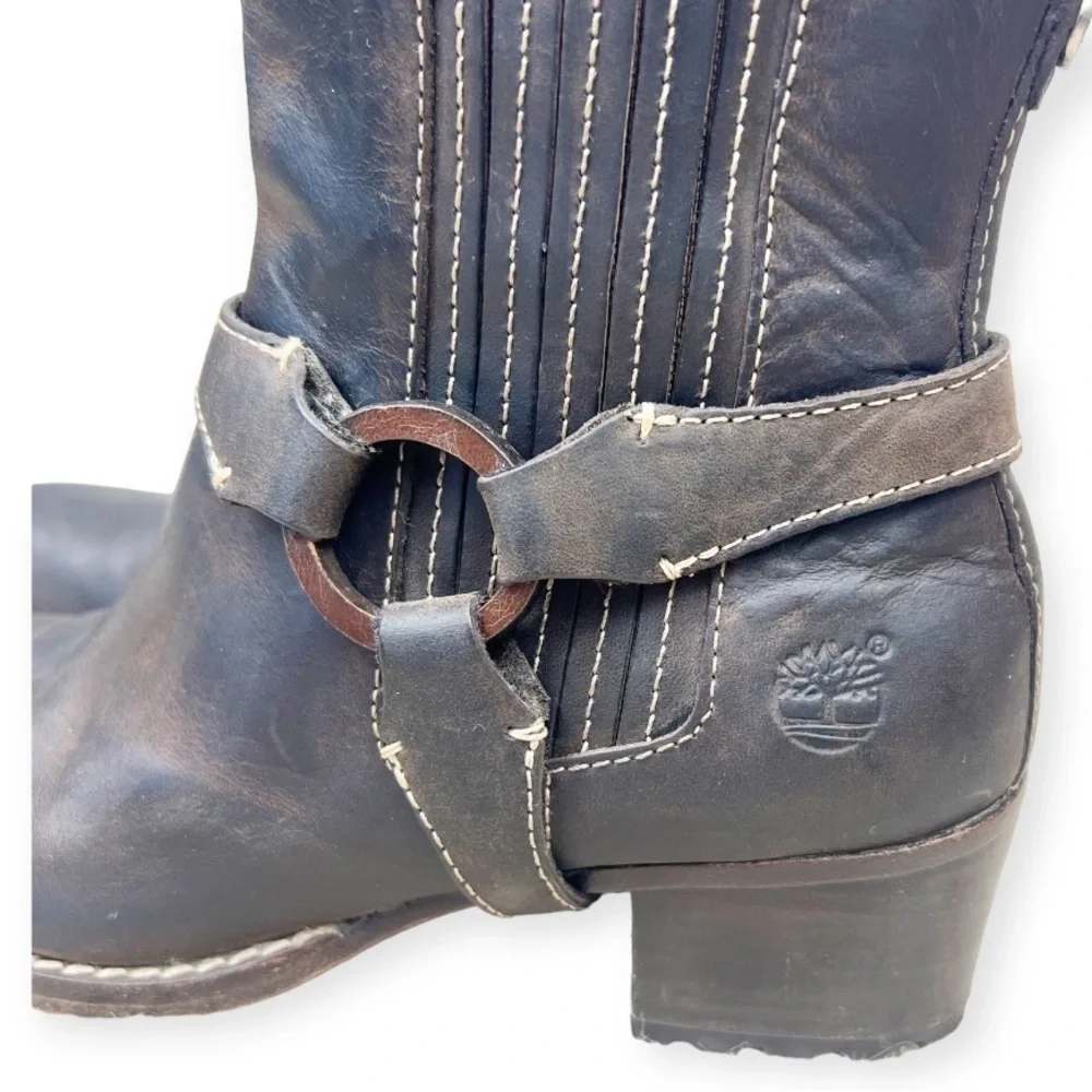 TIMBERLAND Leather Comformia Chelsea Harness Ankle Boot Brown 7